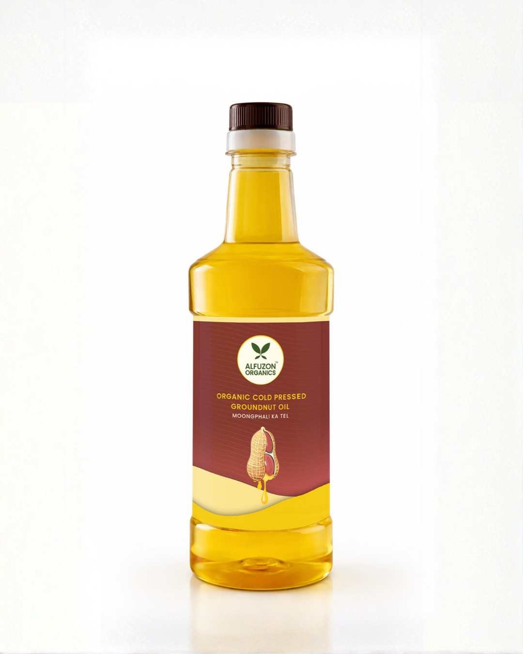 Organic Cold Pressed Groundnut Oil for Cooking | Pure Wood Pressed Unrefined Peanut Oil (1 Ltr)