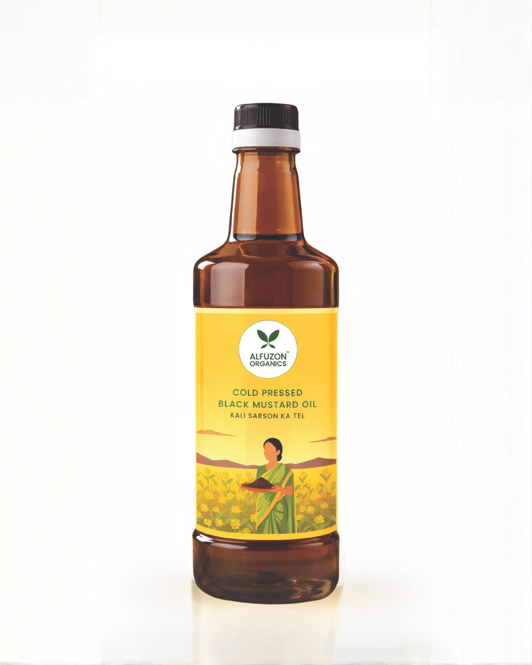Organic Cold Pressed Black Mustard Oil – Pure Wood Pressed Kachi Ghani Mustard Oil (1 Ltr)