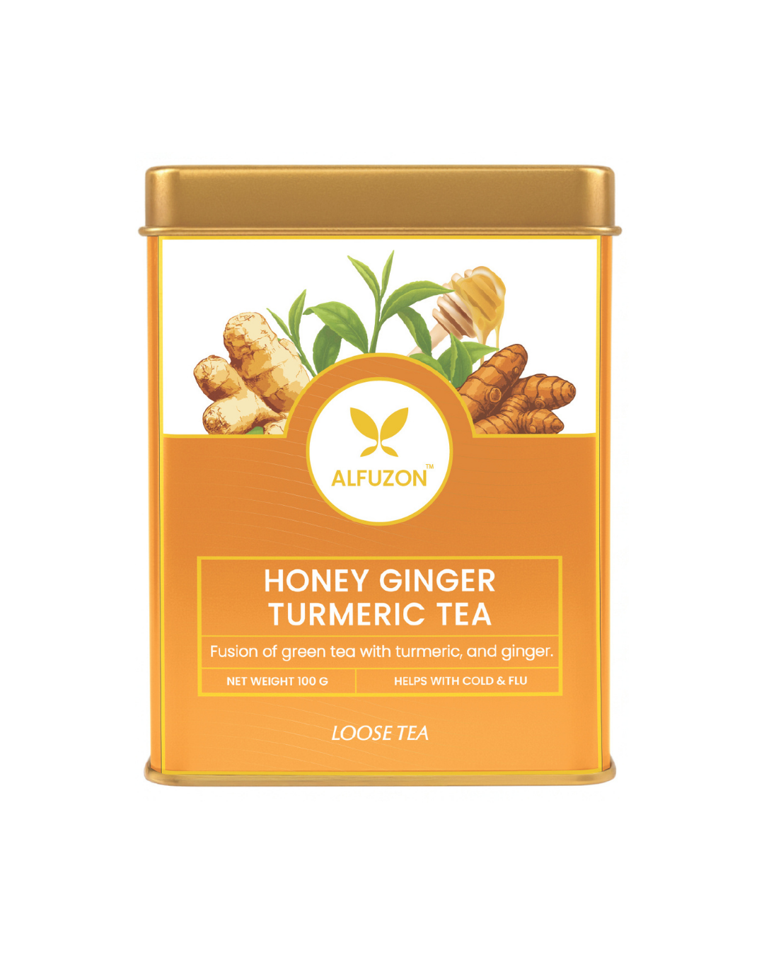 Honey Ginger Turmeric Tea – Immunity Boosting Green Tea Blend (100 GM)