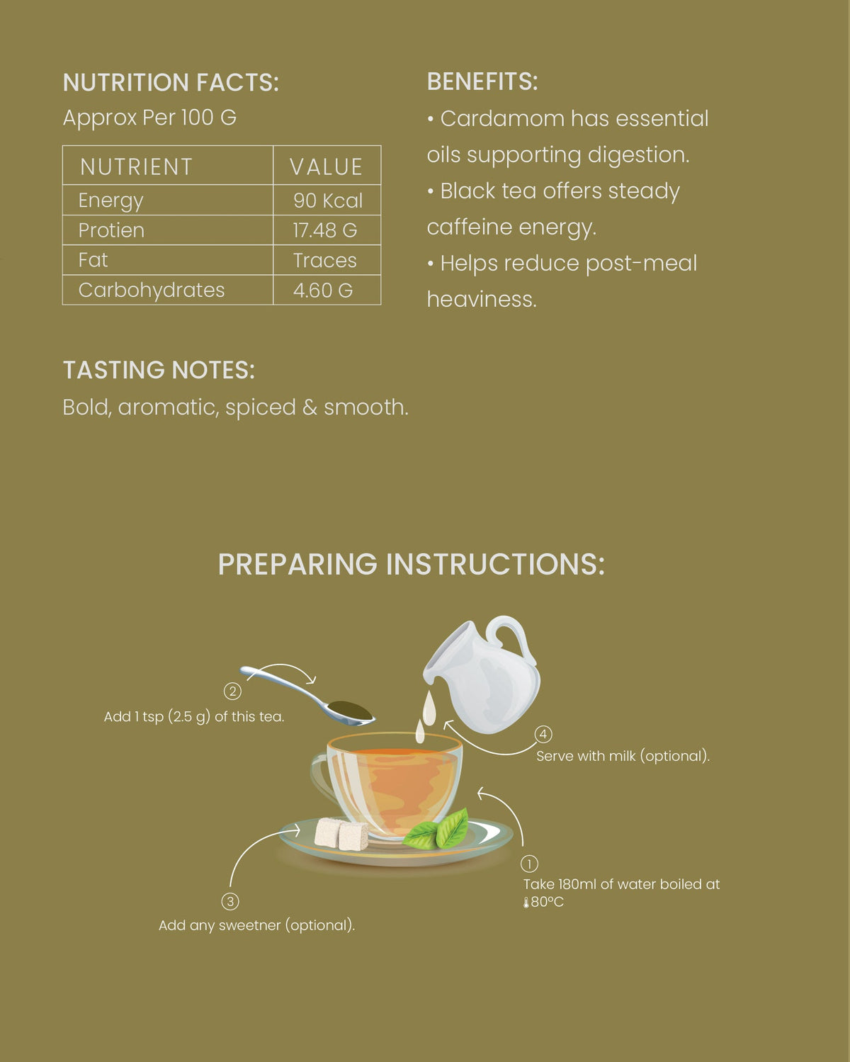 Cardamom Mehak Chai – Premium Black Tea with Real Elaichi (200 GM)