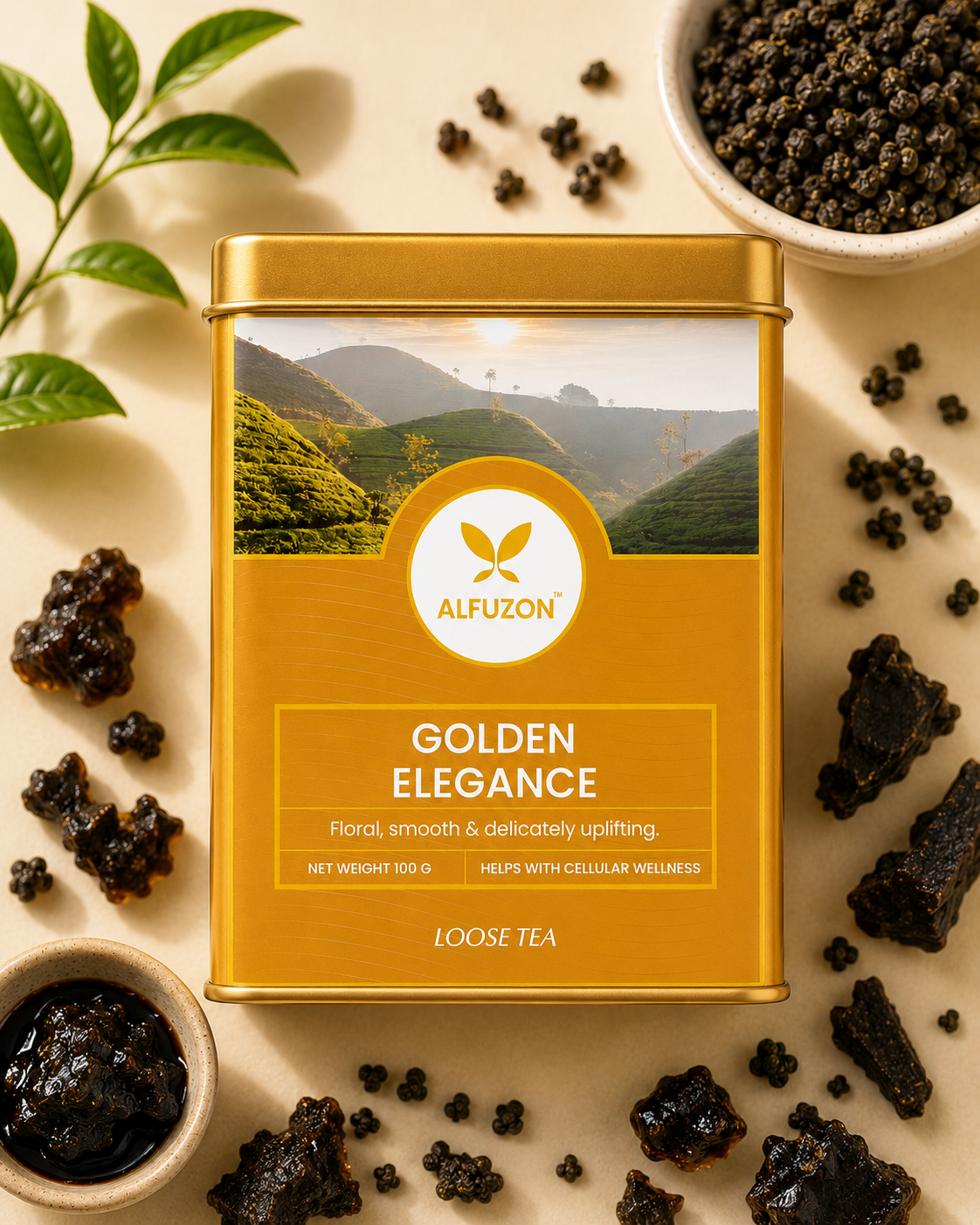 Golden Elegance Darjeeling Tea | Premium Black Tea for Wellness (100 GM)