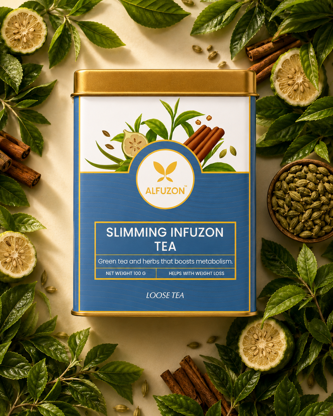 Slimming Infuzon Tea | Herbal Green Tea for Weight Loss and Wellness (100 GM)