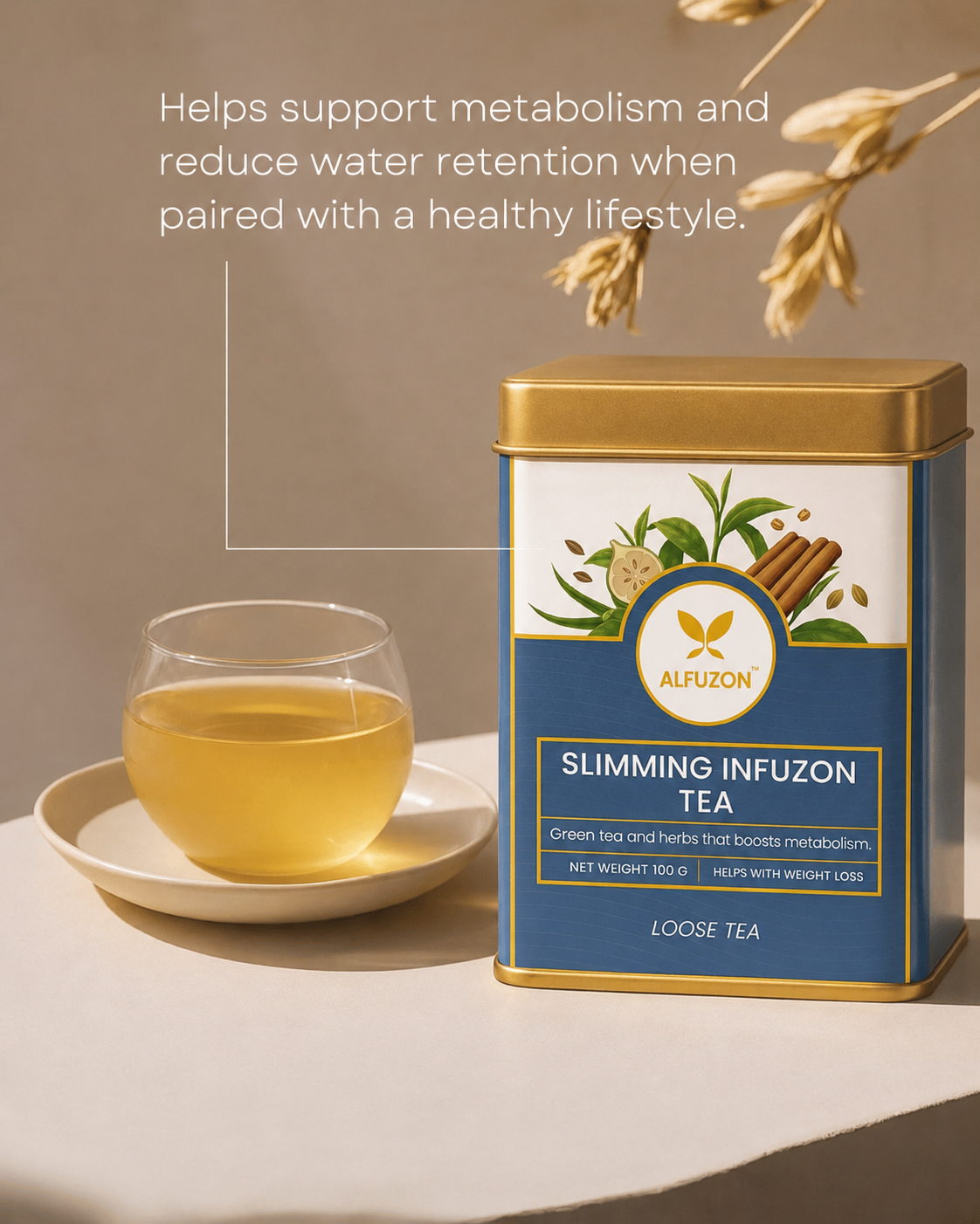 Slimming Infuzon Tea | Herbal Green Tea for Weight Loss and Wellness (100 GM)