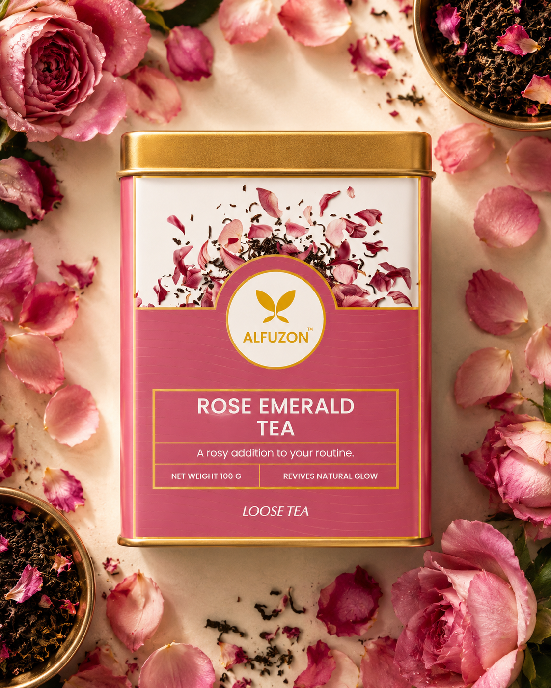 Rose Emerald Tea – Premium Rose Infused Tea for Wellness & Glow (100 GM)