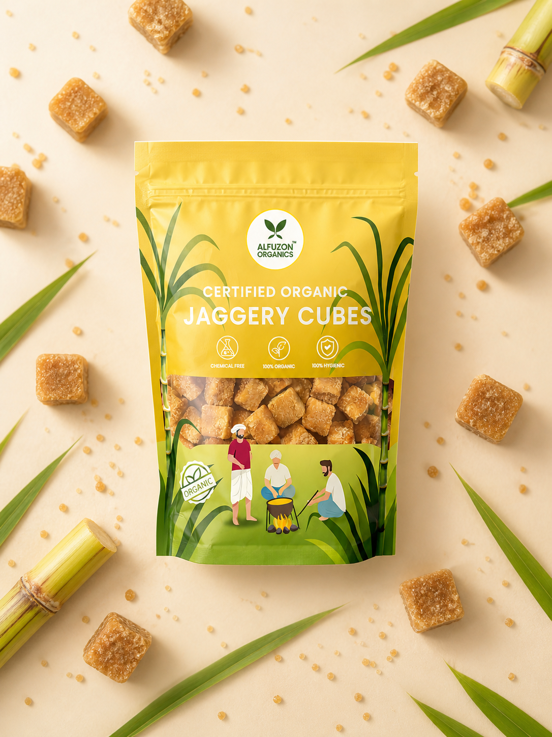 Organic Jaggery Cubes | Pure, Chemical Free, Unrefined Sweetener (500 GM)