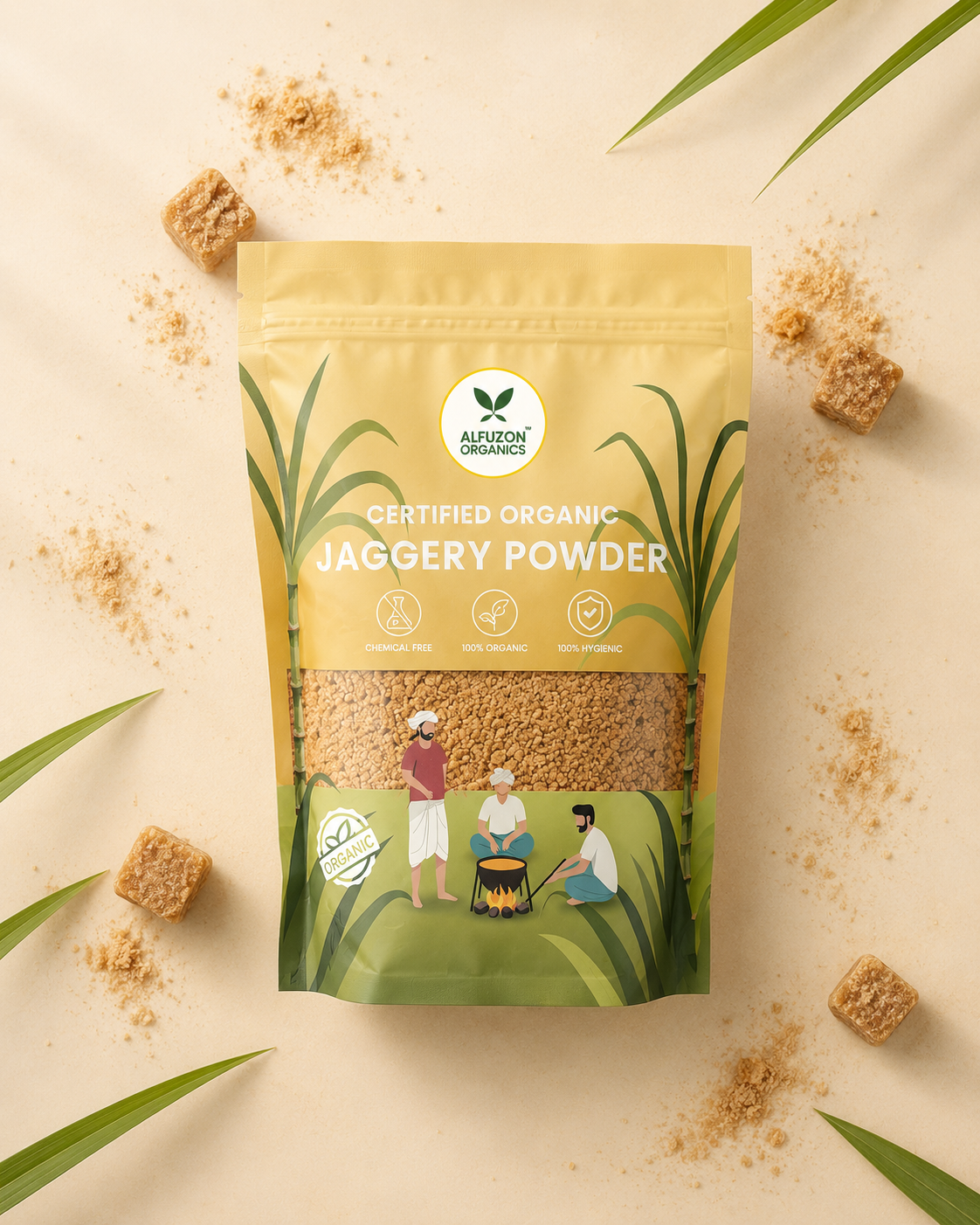Organic Jaggery Powder | Pure, Chemical Free, Unrefined Natural Sweetener (500 GM)