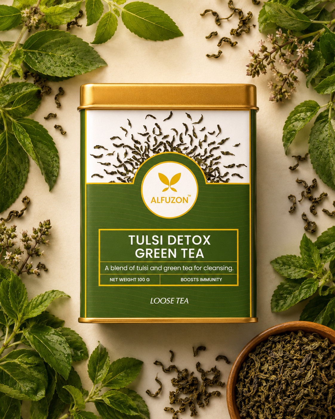 Tulsi Detox Green Tea – Herbal Green Tea for Natural Immunity & Cleansing (100 GM)