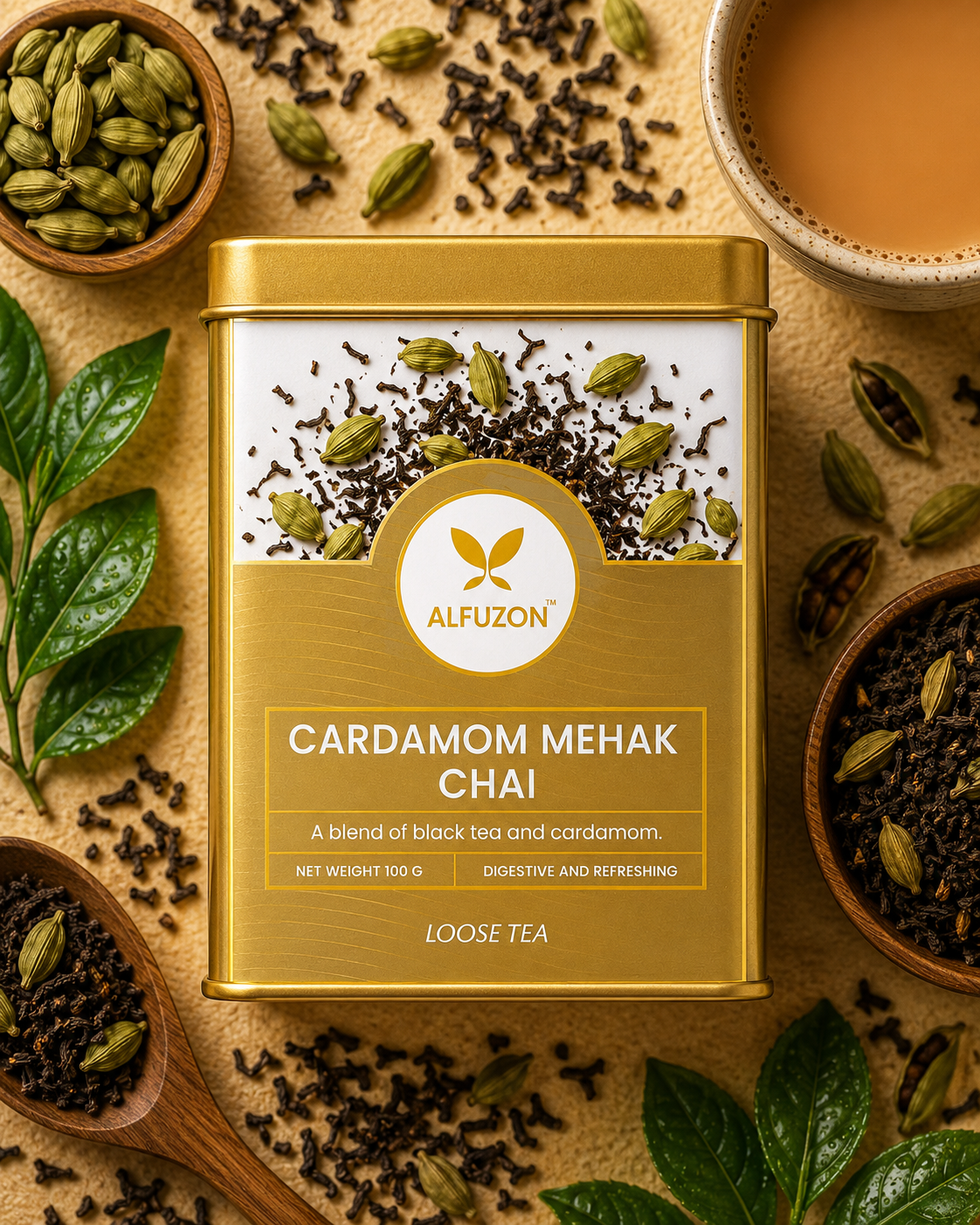 Cardamom Mehak Chai – Premium Black Tea with Real Elaichi (200 GM)