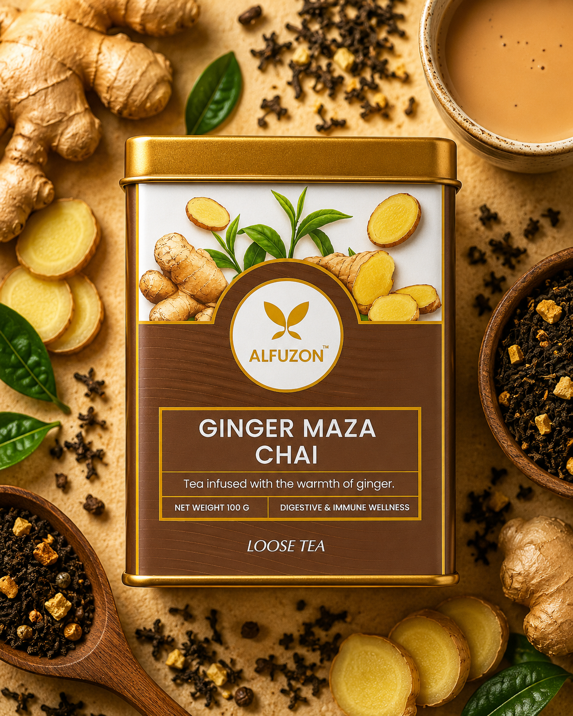 Ginger Maza Chai | Strong Ginger Black Tea for Digestion & Warmth (200 GM)