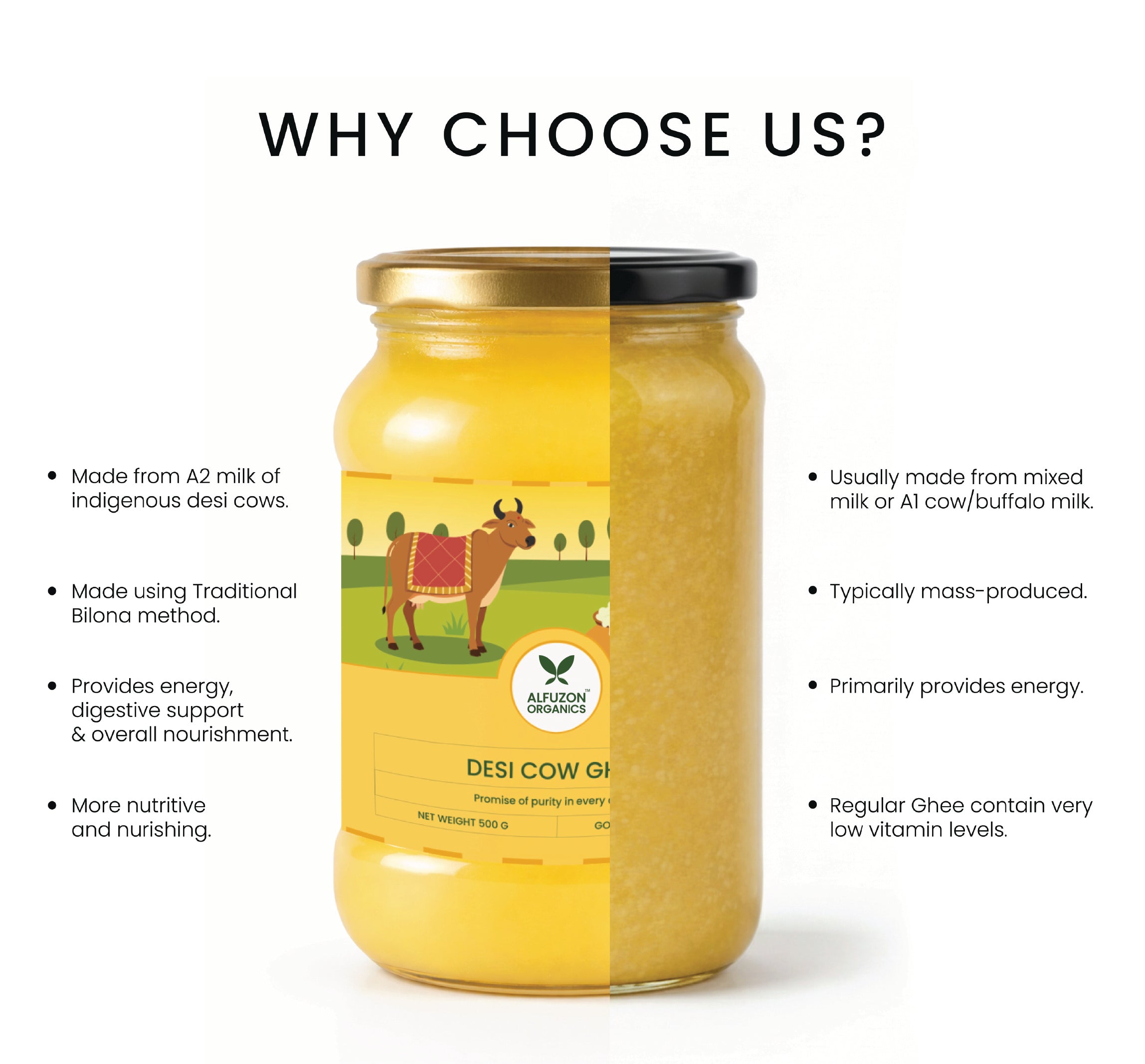 Desi Cow Ghee | Pure A2 Bilona Ghee from Cow Milk