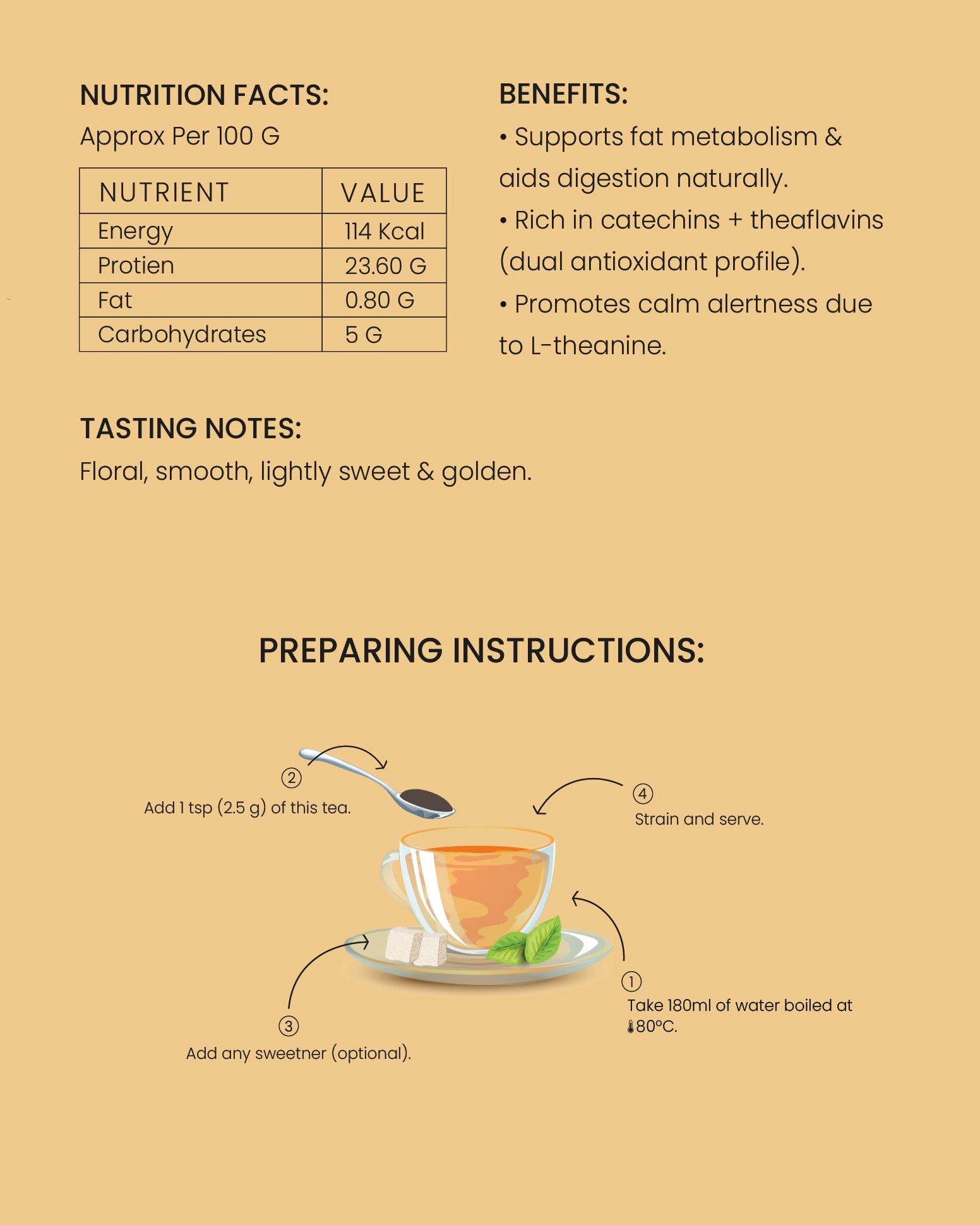 Golden Elegance Darjeeling Tea | Premium Black Tea for Wellness (100 GM)