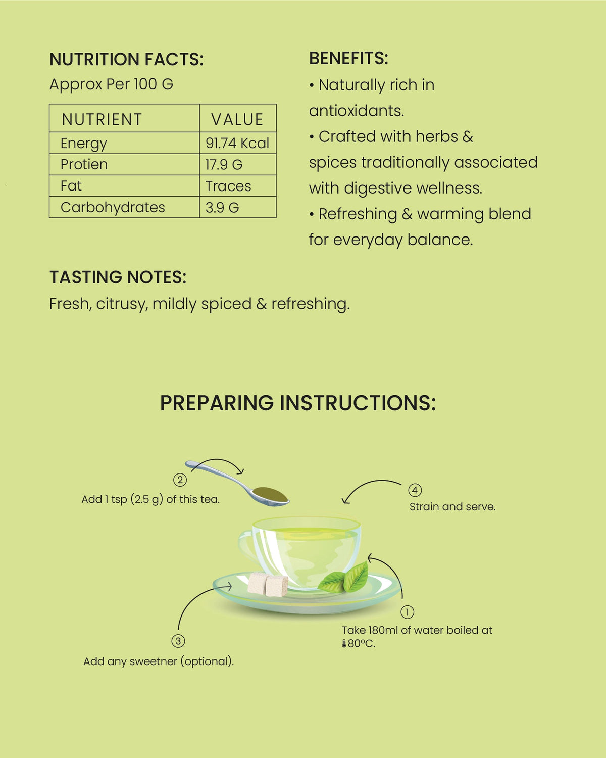 Daily Detox Green Tea | Antioxidant Rich Immunity Booster for Daily Wellness (100 GM)
