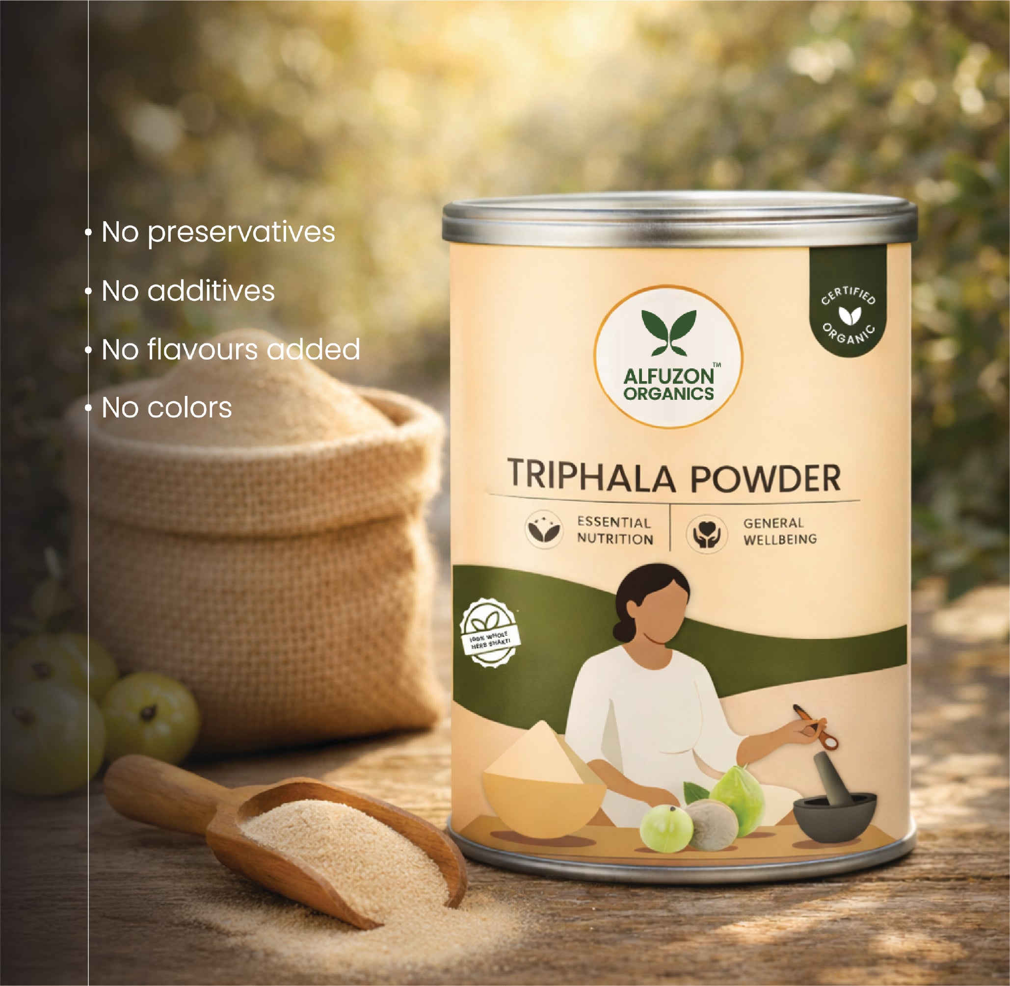 Organic Triphala Powder – Pure Ayurvedic Digestive & Wellness Supplement (100 GM)