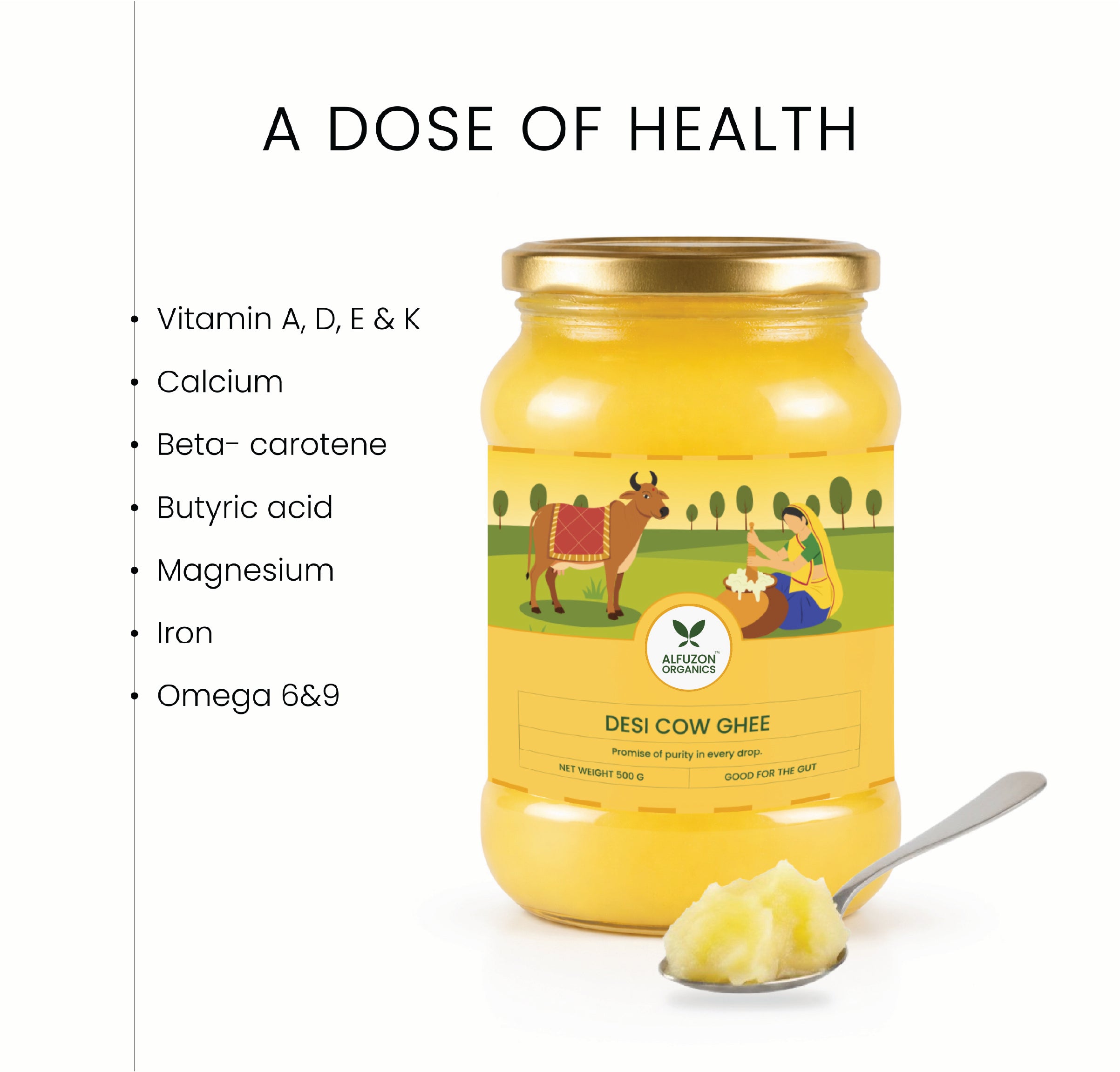 Desi Cow Ghee | Pure A2 Bilona Ghee from Cow Milk
