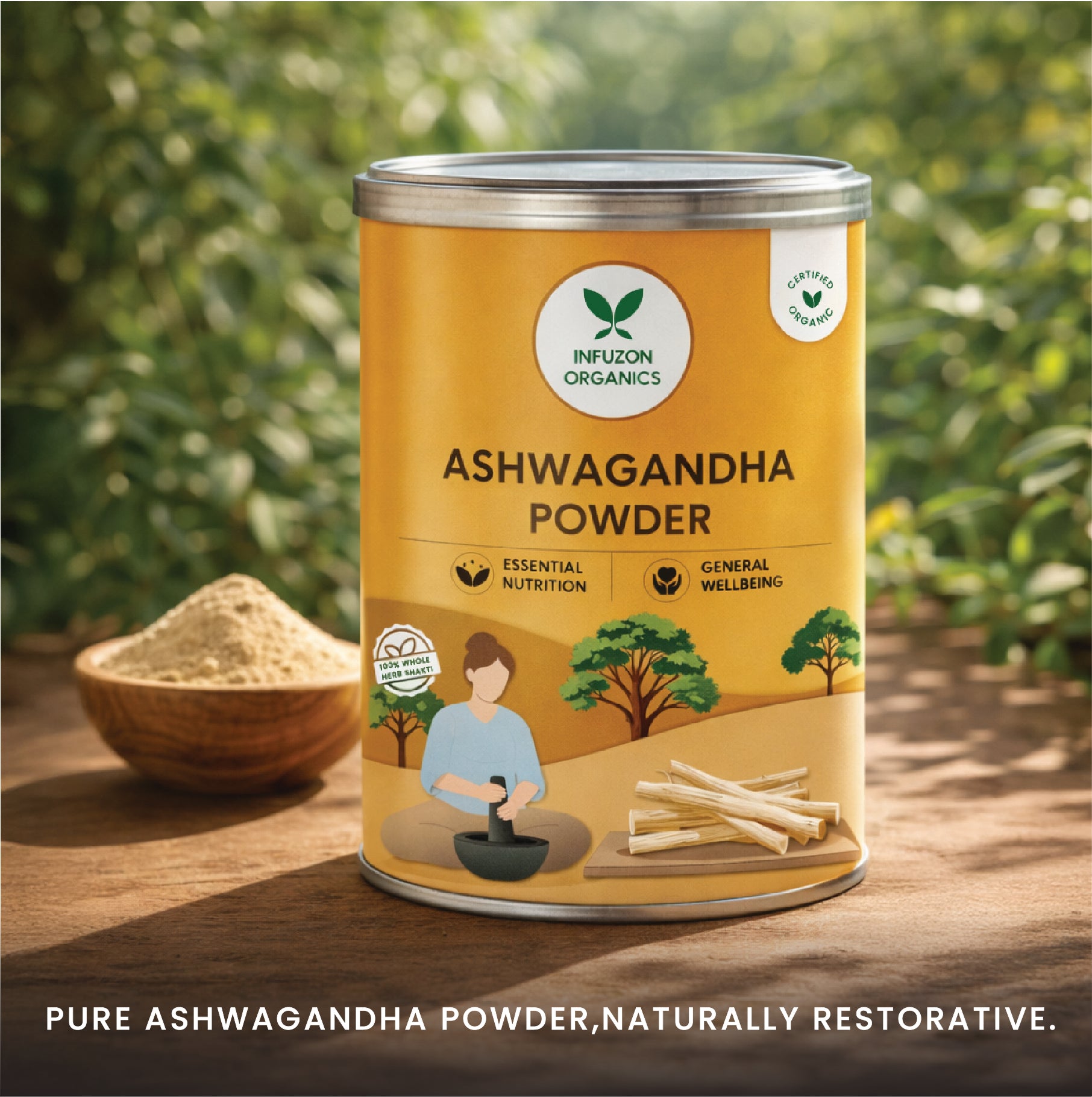 Pure and Organic Ashwagandha Powder for Strength & Balance (100 GM)