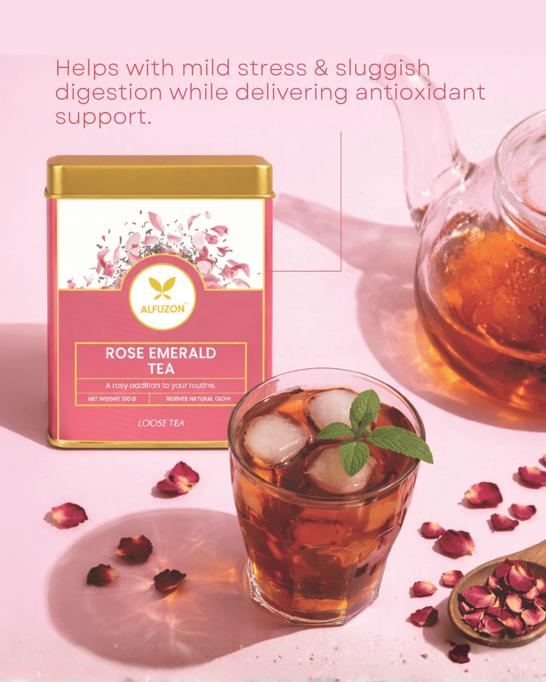 Rose Emerald Tea – Premium Rose Infused Tea for Wellness & Glow (100 GM)